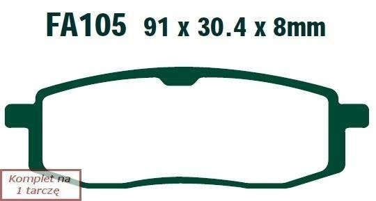Brake pads EBC FA105R (set on 1 disk)