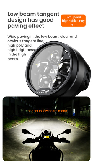 LOBOO L16 światło drogowe i mijania pomocnicze (czarne) (10.1.01016.001.01)