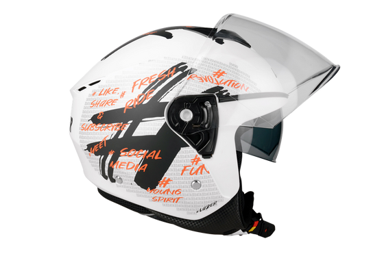 Kask Motocyklowy LAZER JH7 HASHTAG (kol. Jasny - Połysk) rozm. S