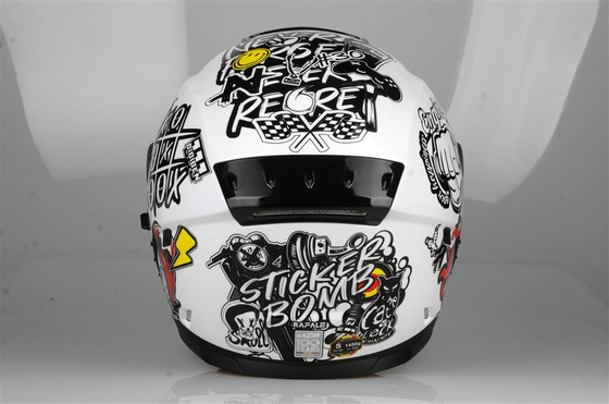 Kask Motocyklowy LAZER RAFALE EVO Stickerbomb (kol. Biały - Czarny - Srebrny - Czerwony) rozm. XL