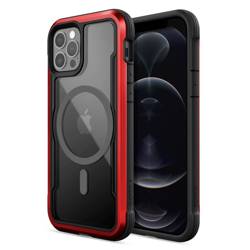 Raptic Shield Pro Magnet – Etui aluminiowe iPhone 12/12 Pro MagSafe (DROP TEST 4M) (czerwony)