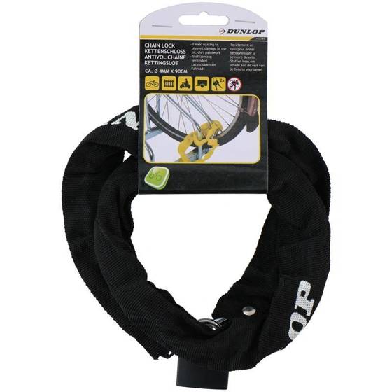 Dunlop - Antykradzieżowe zapięcie rowerowe 90 cm (Czarny)