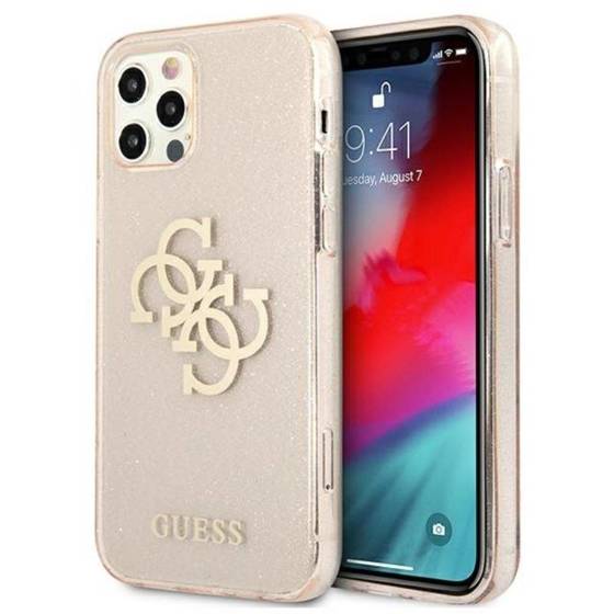 Guess Glitter 4G Big Logo - Etui iPhone 12 Pro Max (złoty)