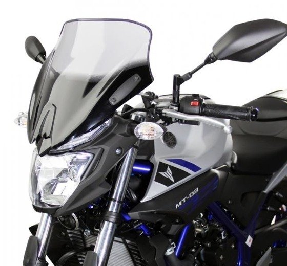 Szyba motocyklowa MRA YAMAHA MT-03, RH 07, 2015-, forma NSN, czarna